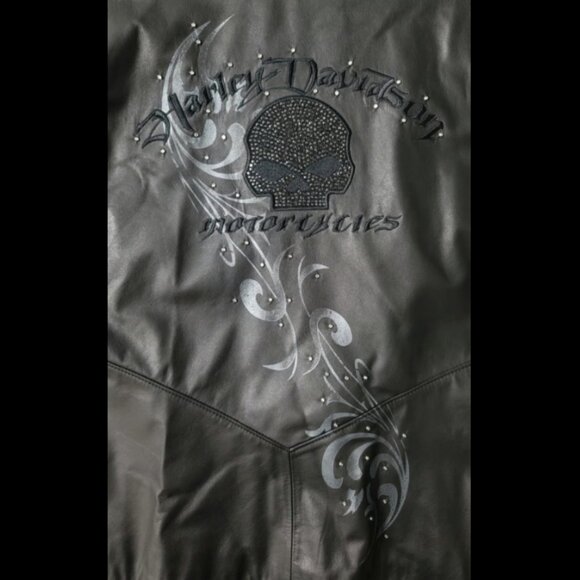 Women's Genuine Harley Davidson Wicked Willie Bling Leather Jacket 1W NWOT - Picture 6 of 10